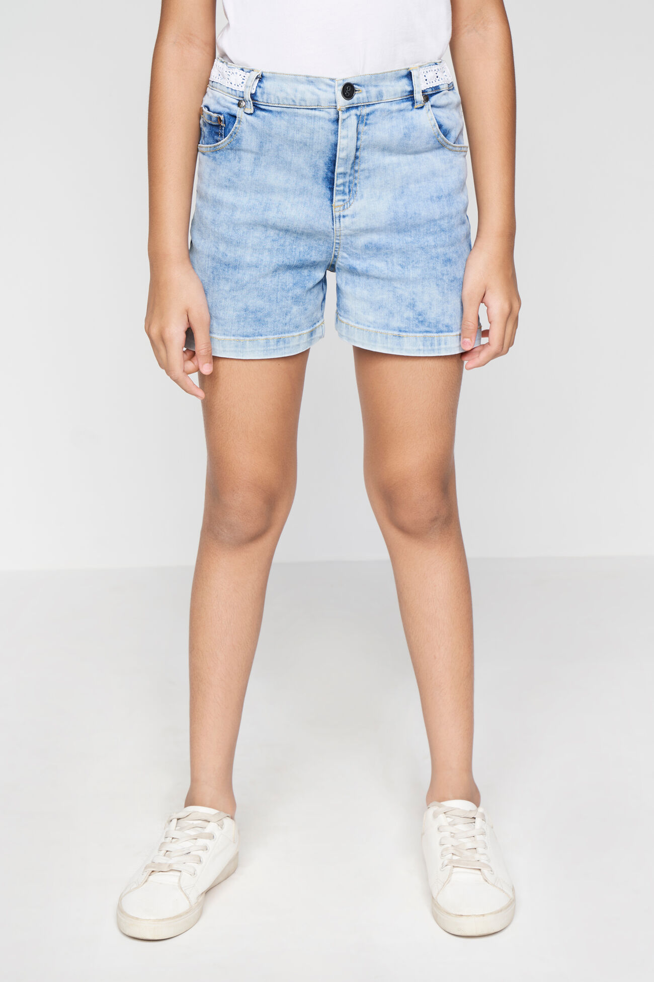 Light Blue Denim Shorts, Denim, image 1